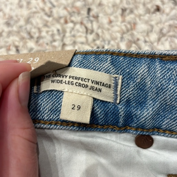 NWT Madewell The Perfect Curvy Vintage Wide Leg Crop Jean Sz 29 Denim - Picture 4 of 10